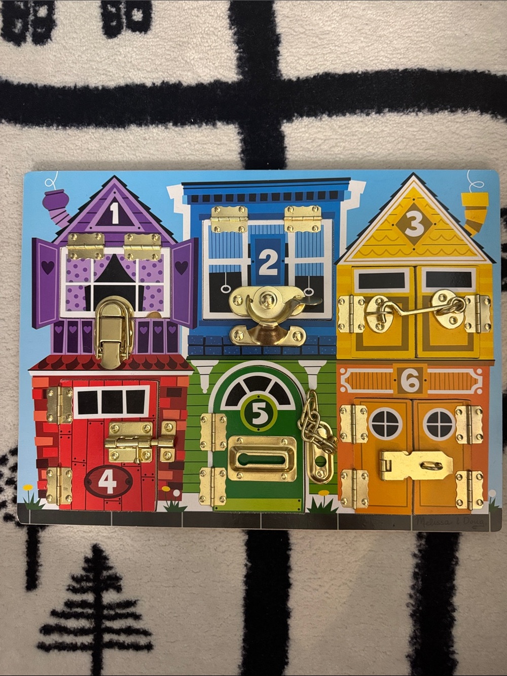 Melissa & Doug Colorful Locks & Latches Busy Board Wall Decor - Multicolor